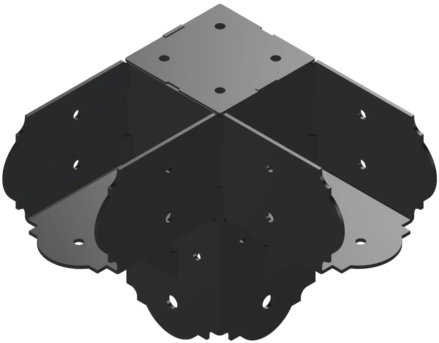 4C2L-104 This elbow bracket features an elegant design and sturdy build, ideal for reinforcing building structure corners or enhancing decorative elements in various DIY projects.