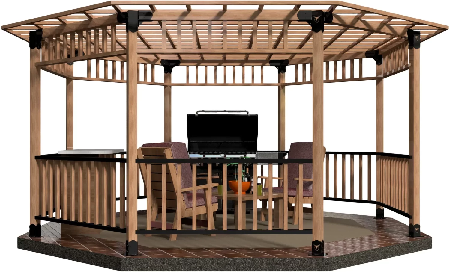 Octagon GazeboDIY 4X4 Surface Mounted Octagon Gazebo Kit - RioOutdoors.com