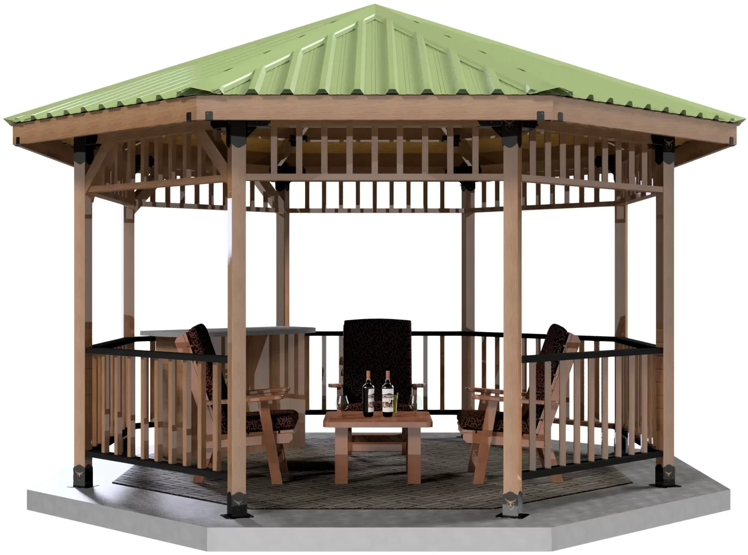 Octagon GazeboDIY 4X4 Surface Mounted Octagon Gazebo Kit - RioOutdoors.com