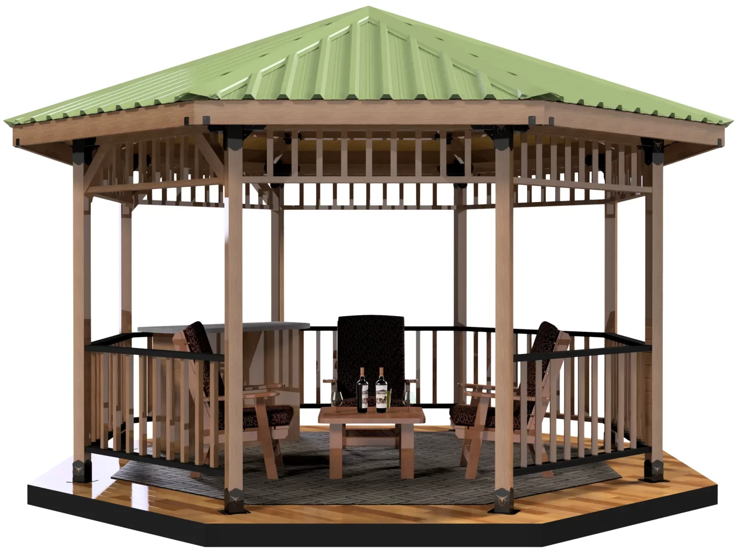 Octagon GazeboDIY 4X4 Surface Mounted Octagon Gazebo Kit - RioOutdoors.com