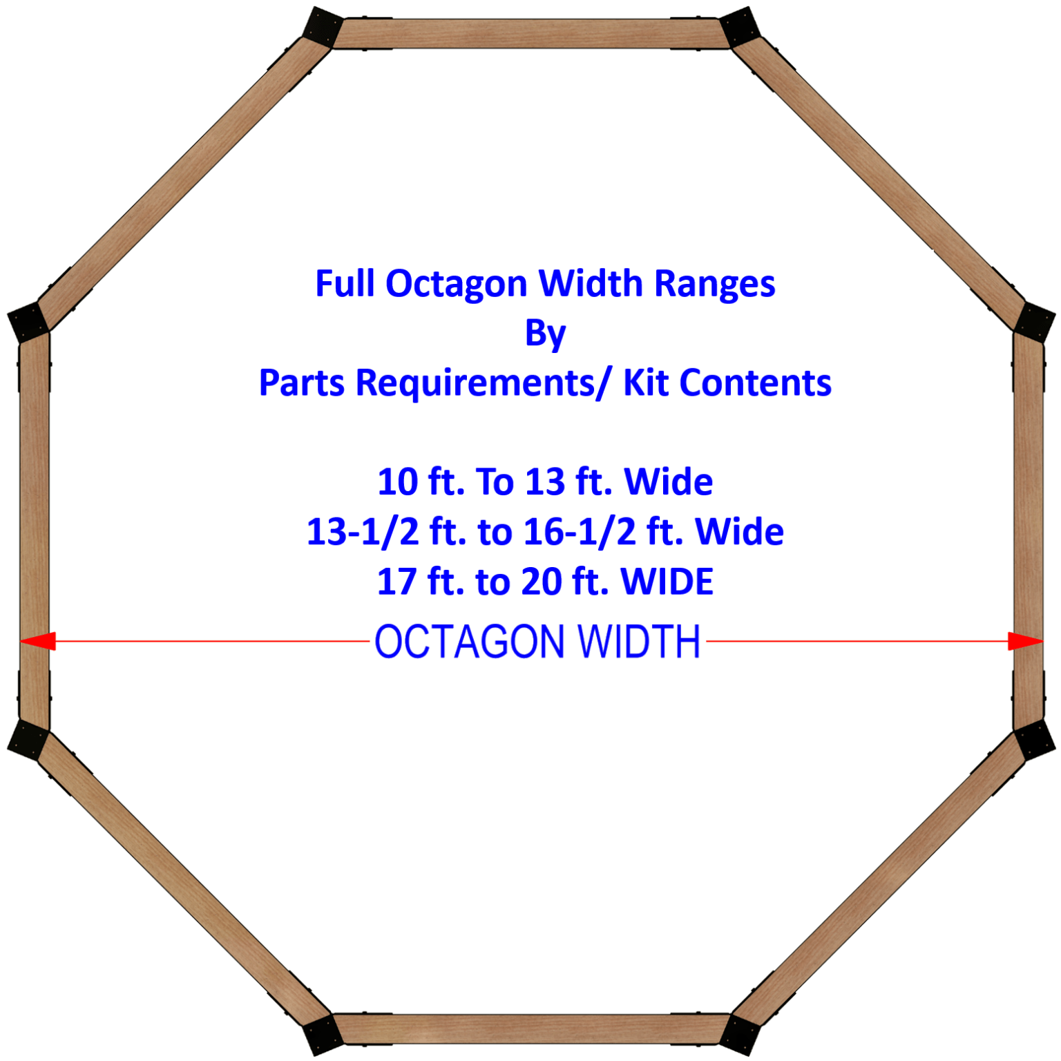 4x4, Floating Deck, Full Octagon Gazebo Brackets Kit - Riooutdoors.com