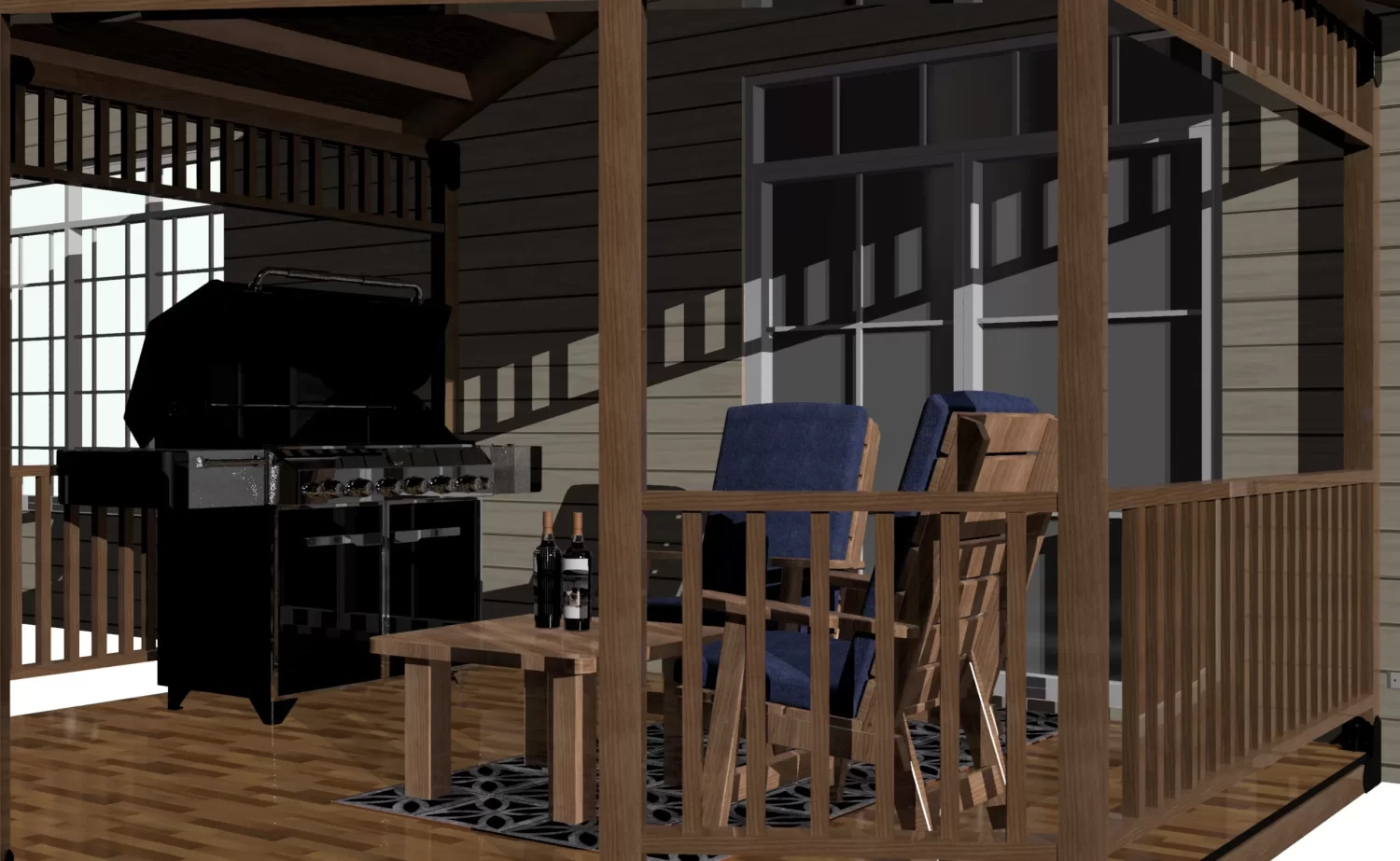 DIY 4x4 Partial Hexagon Gazebo Kit, Floating Deck, Wall Attached - Partial Hexagon Gazebo Floating Deck 4x4 Partial Hexagon Gazebo, Floating Deck - RioOutdoors.com