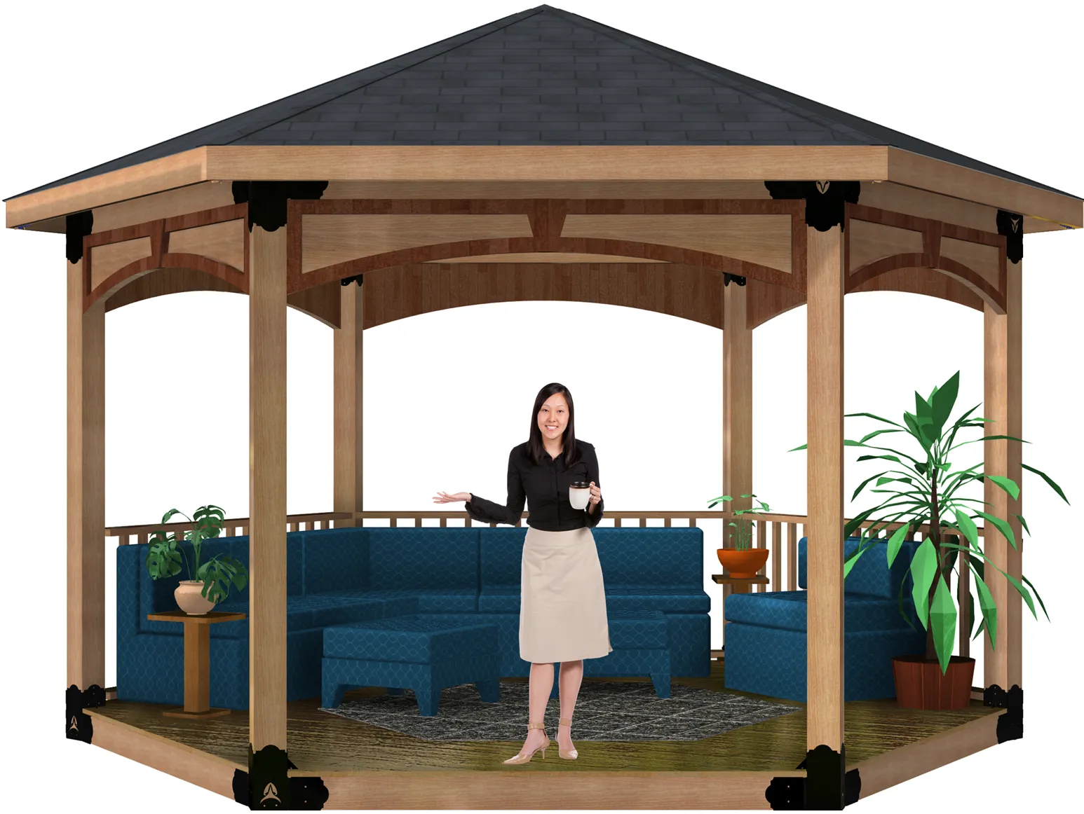 6x6, Floating Deck, Hexagon Gazebo Brackets Kit