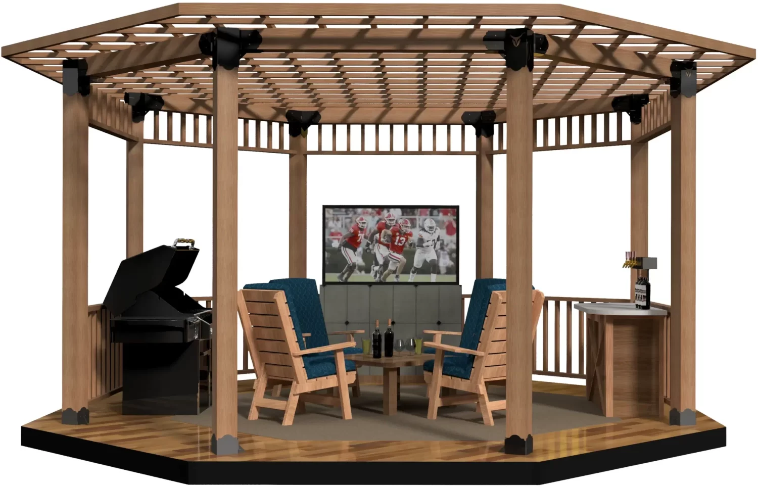 DIY Floating Deck, 6x6 Octagon Gazebo Kit - Floating Deck 6x6 Octagon Gazebo DIY Floating Deck, 6x6 Octagon Gazebo Kit - RioOutdoors.com