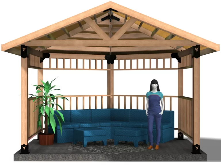 DIY 6x6 Partial Hexagon Pergola/Gazebo Kit - Easy Assembly for Outdoor Retreat - RioOutdoors.com