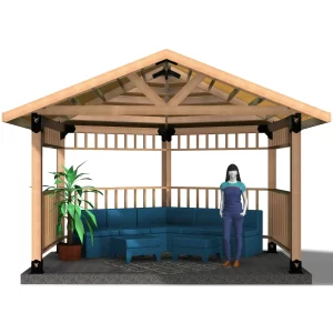 DIY 6x6 Floating Deck Octagon Gazebo Kit - Easy Assembly, Perfect for Outdoor Relaxation - RioOutdoors.com