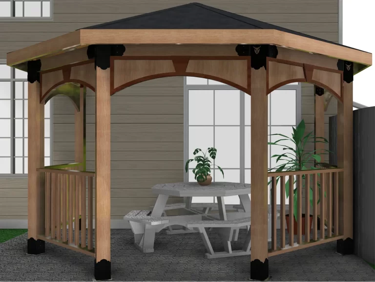 6x6, Surface Mounted, Wall Attached, Partial Octagon Gazebo Brackets Kit - RioOutdoors.com