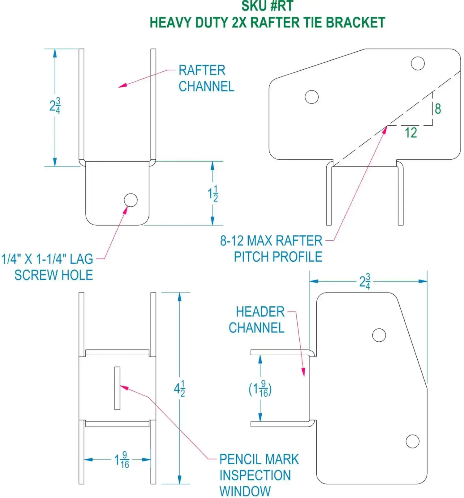Heavy Duty Rafter Tie Bracket - RioOutdoors.com