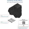 Contents of SKU #4C1L showing a 90 degree metal elbow bracket and lag screws