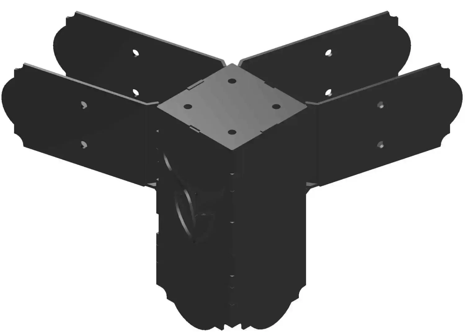 4HL-4 A sturdy metal L-shaped hexagon elbow bracket is shown, designed for use in woodworking projects. This component is essential for ensuring stability in various constructions.