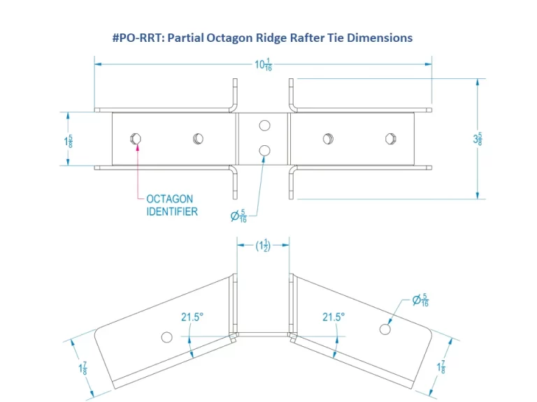technical drawing of PO-RRT with dimensions