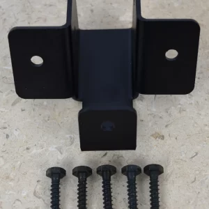 DSC_0007 A detailed illustration of a partial hexagon ridge rafter skirt tie bracket, including the bracket and four lag screws, ideal for various construction applications.