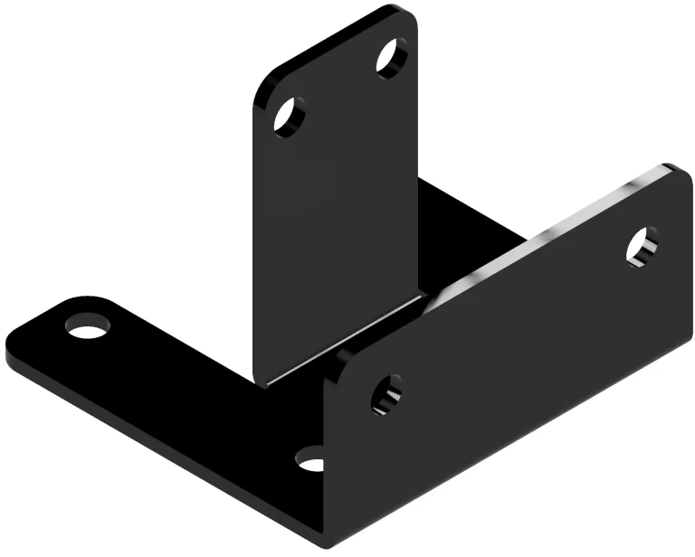 OE-RT3 This black metal open end rafter tie bracket features multiple mounting holes, providing strong support for construction and assembly tasks in various settings.
