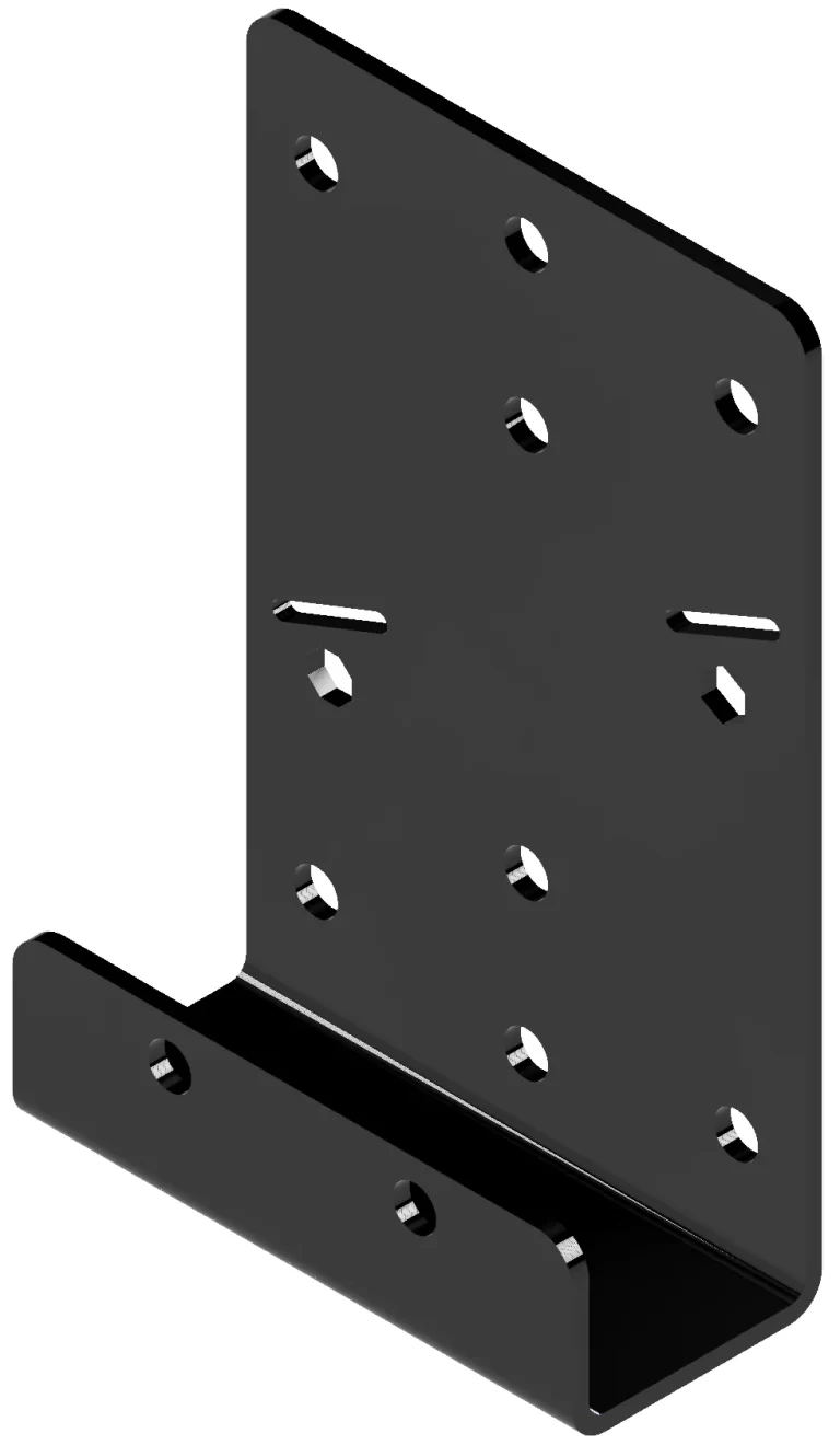 Truee End U-channel Bracket for Sturdy Support in Construction Projects, Showcasing Multiple Holes for Versatile Installation Options
