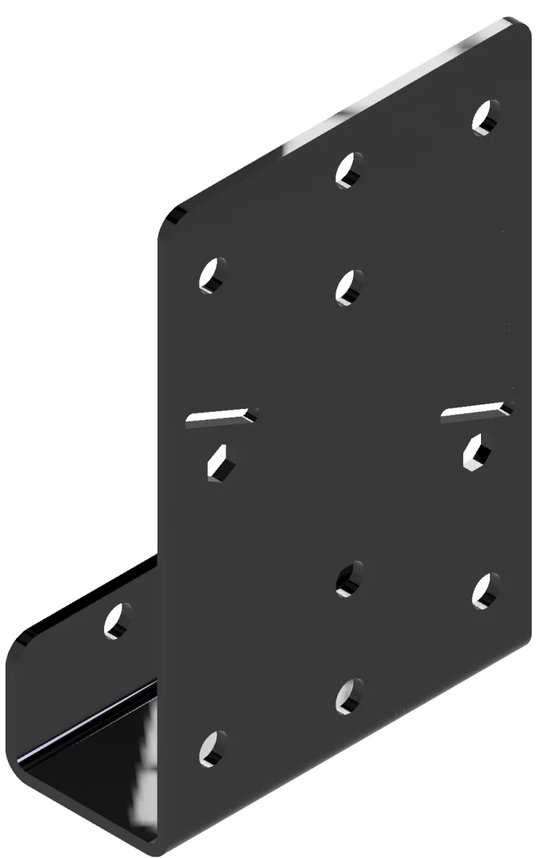 Metal Bracket for Sturdy Support in Construction Projects, Showcasing Multiple Holes for Versatile Installation Options