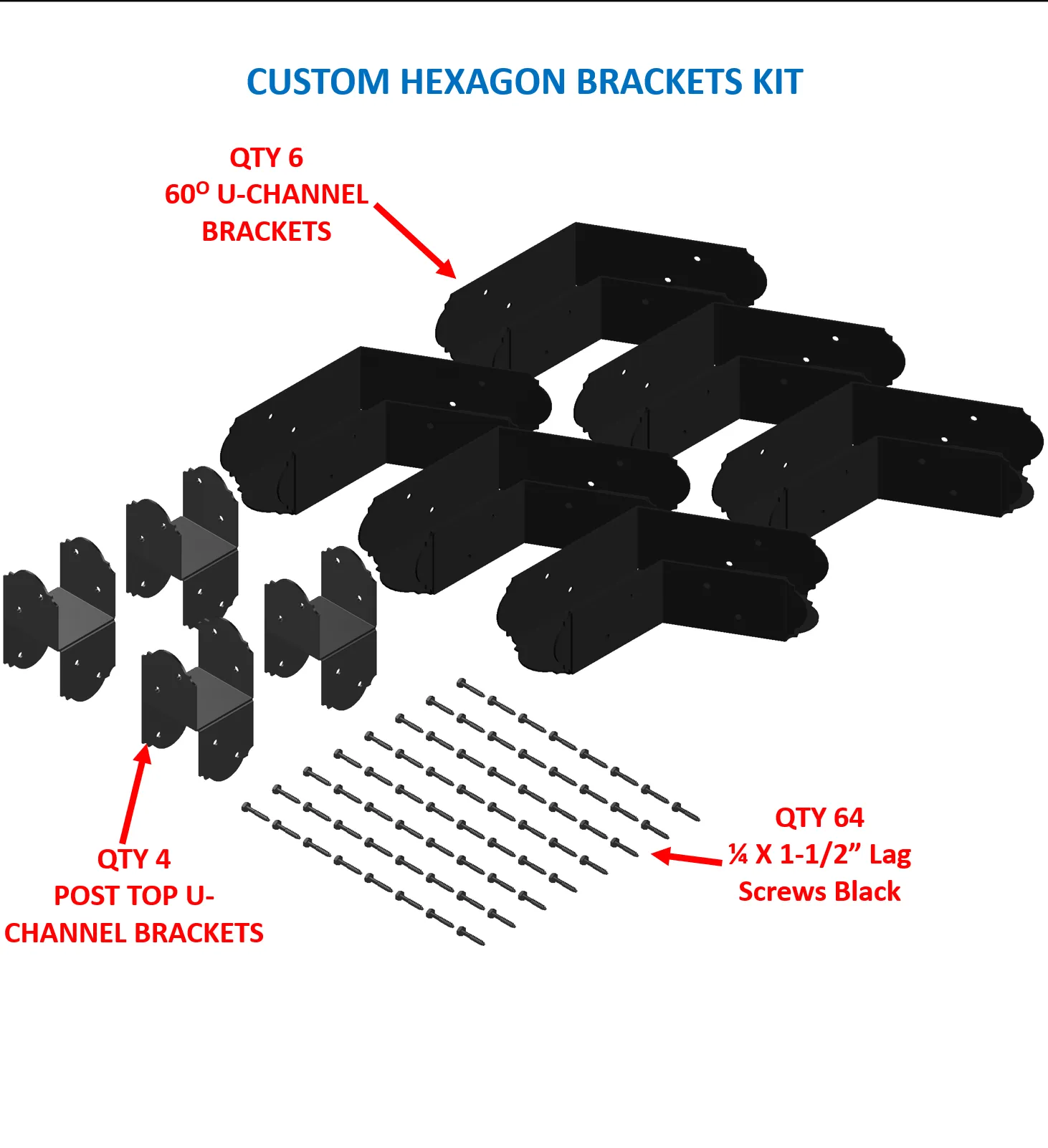 CUSTOM HEXAGON BRACKETS KIT (1) Custom Hexagon Brackets Kit - RioOutdoors.com