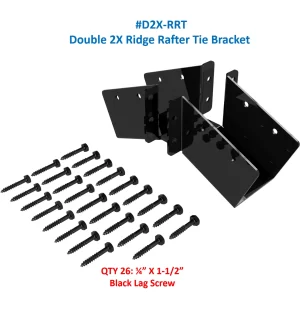 DIY  2024-05-05 Double 2X Rafters to Single 2X Ridge Beam, 5-12 Pitch Rafter Tie Bracket – 9 Pack