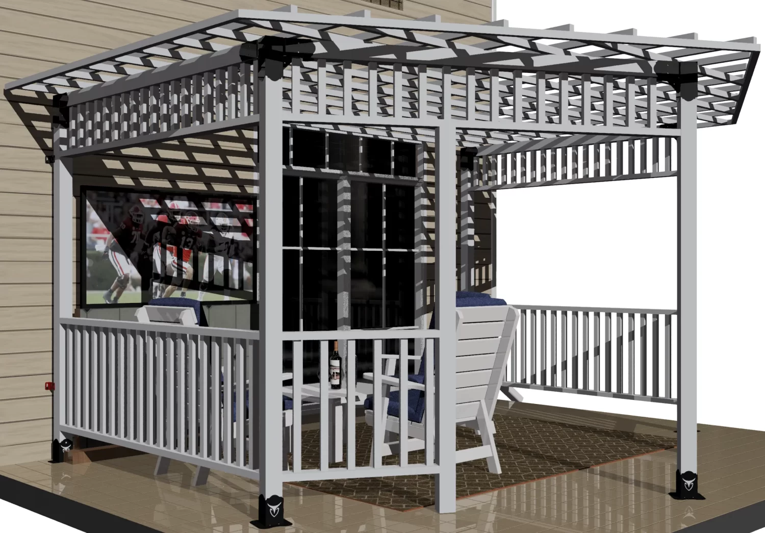 DIY 4x4 Partial Hexagon Gazebo Kit, Wall Attached - DIY 4x4 Partial Hexagon Gazebo DIY 4x4 Partial Hexagon Gazebo - RioOutdoors.com