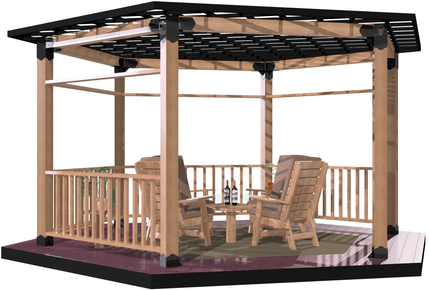 6x6, Floating Deck, DIY Hexagon Gazebo - DIY Hexagon Gazebo 6x6, Floating Deck, DIY Hexagon Gazebo - RioOutdoors.com