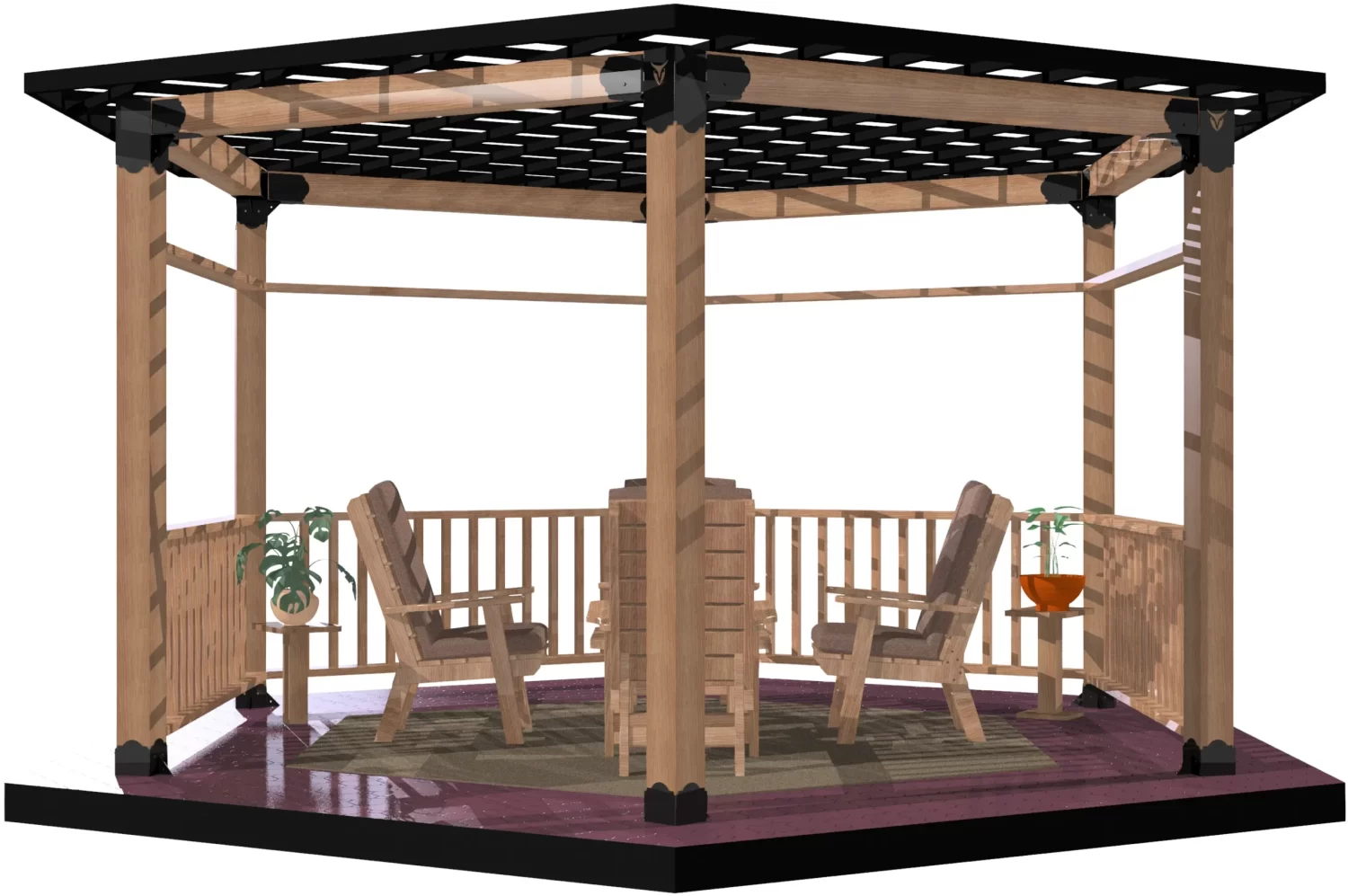 6x6, Floating Deck, DIY Hexagon Gazebo - DIY Hexagon Gazebo 6x6, Floating Deck, DIY Hexagon Gazebo - RioOutdoors.com