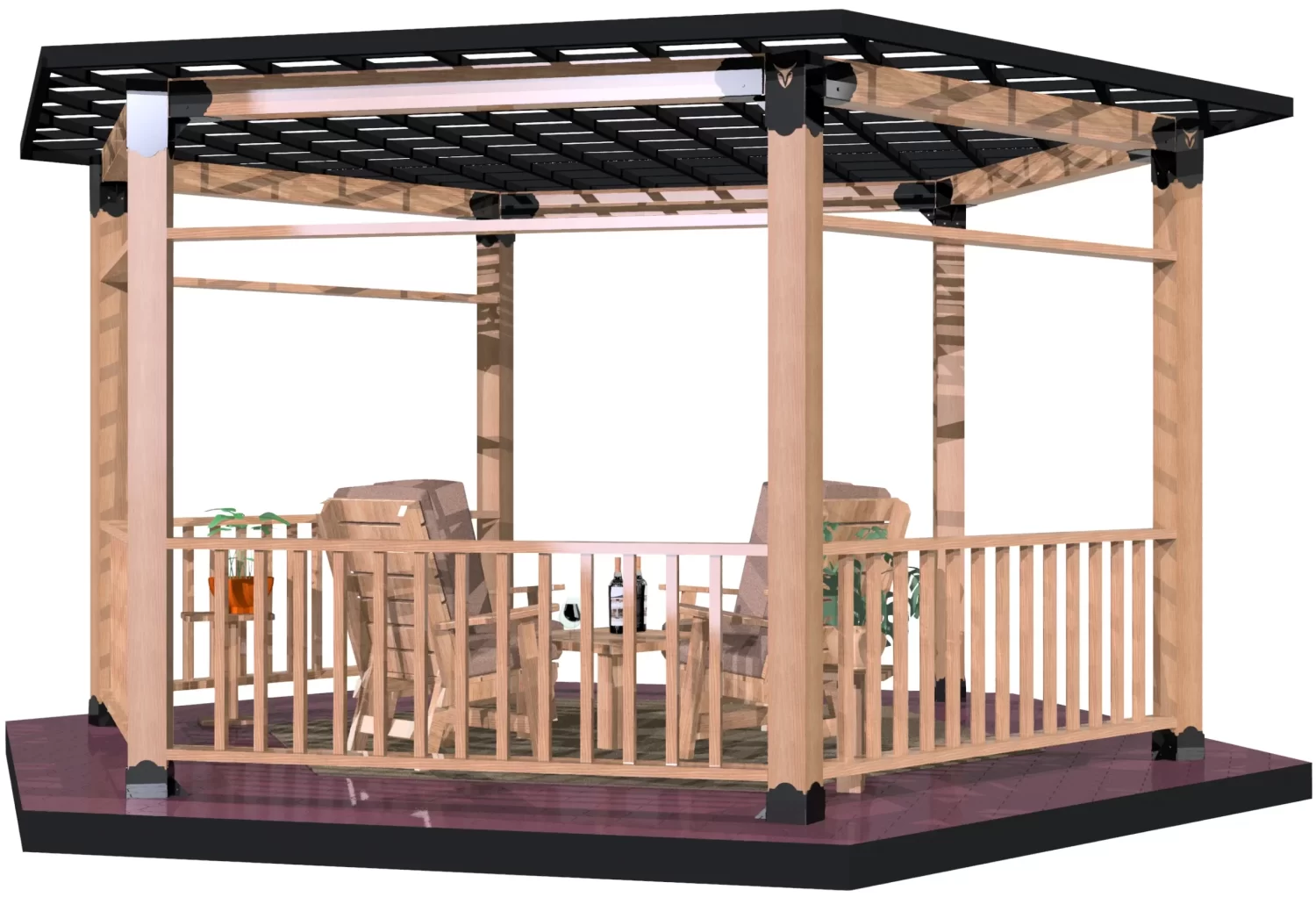 6x6, Floating Deck, DIY Hexagon Gazebo - DIY Hexagon Gazebo 6x6, Floating Deck, DIY Hexagon Gazebo - RioOutdoors.com