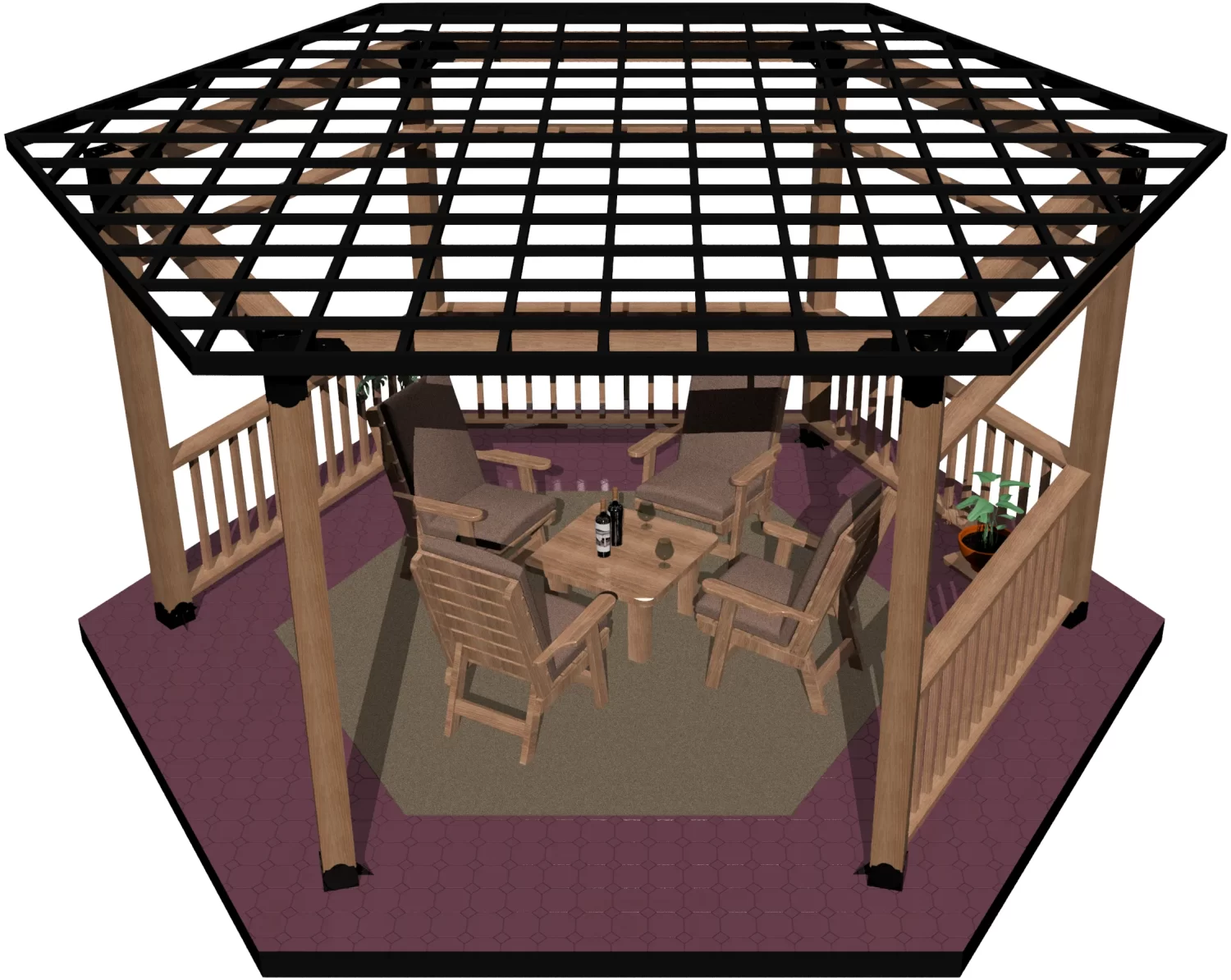 6x6, Floating Deck, DIY Hexagon Gazebo - DIY Hexagon Gazebo 6x6, Floating Deck, DIY Hexagon Gazebo - RioOutdoors.com