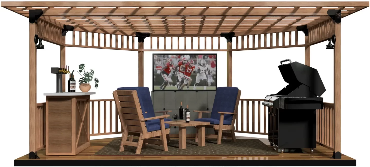 4x4, Floating Deck, Freestanding, Partial Octagon Gazebo Brackets Kit - RioOutdoors.com