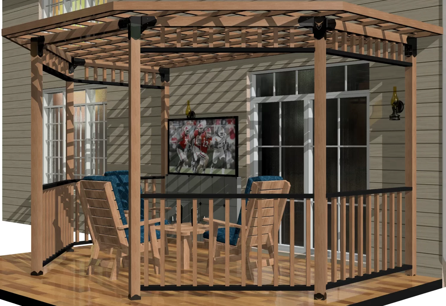 4x4, Floating Deck, Wall Attached, Partial Octagon Gazebo Brackets Kit - RioOutdoors.com