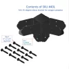 Diagram displaying SKU #40L contents: a Heavy Duty 4x4 45-Degree Octagon Elbow Bracket for pergolas and eight 3/4 x 1-1/2 lag screws, each component clearly labeled.