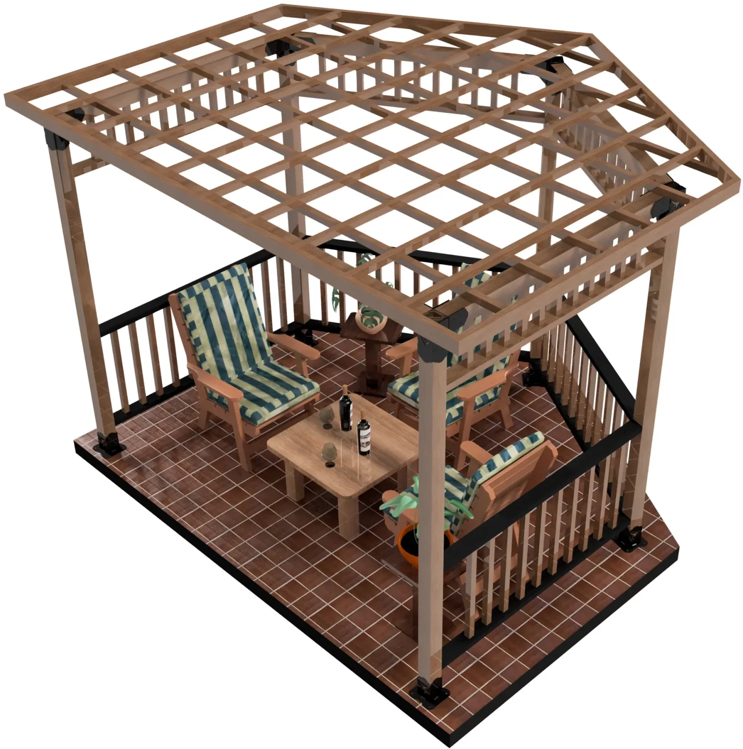 DIY 6x6 Partial Hexagon Pergola/Gazebo Kit - Easy Assembly for Outdoor Retreat DIY 6x6 Partial Hexagon Pergola/Gazebo Kit - Easy Assembly for Outdoor Retreat - RioOutdoors.com