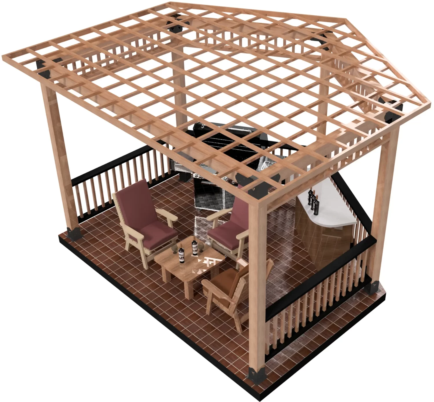 DIY 6x6 Partial Hexagon Pergola/Gazebo Kit - Easy Assembly for Outdoor Retreat DIY 6x6 Partial Hexagon Pergola/Gazebo Kit - Easy Assembly for Outdoor Retreat - RioOutdoors.com