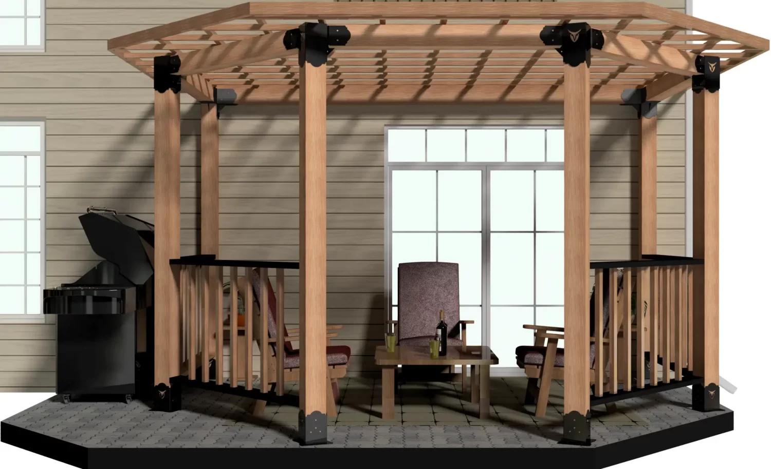 6x6 Partial Octagon Gazebo Kit - RioOutdoors.com