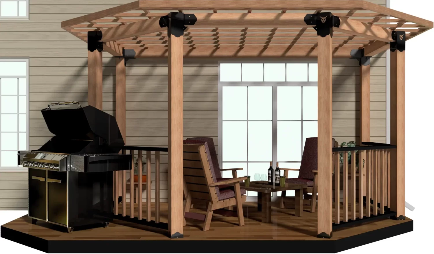 DIY Floating Deck 6X6 Partial Octagon Gazebo - RioOutdoors.com