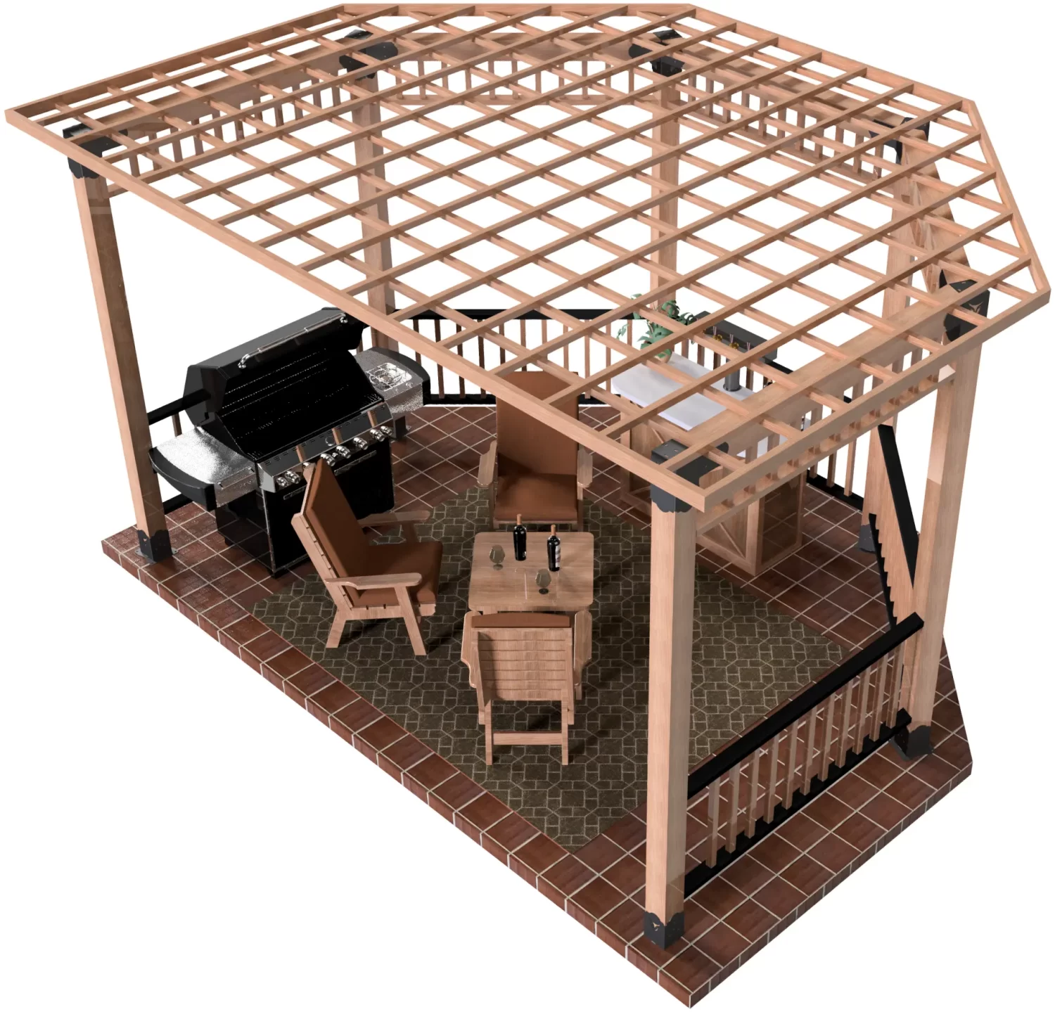 Surface Mounted, 6x6 Partial Octagon Gazebo Kit - RioOutdoors.com