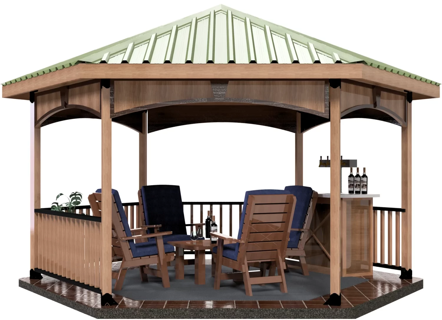 4x4 Floating Deck DIY Hexagon Gazebo Kit - Hexagon Gazebo kit 4x4 Floating Deck DIY Hexagon Gazebo Kit - RioOutdoors.com