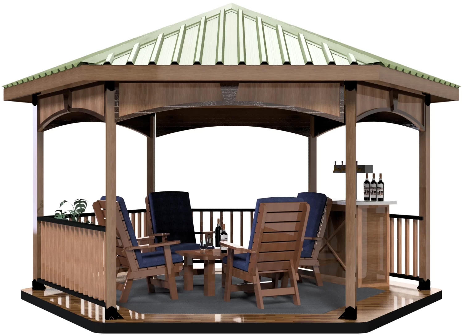 4x4 Floating Deck DIY Hexagon Gazebo Kit - Hexagon Gazebo kit 4x4 Floating Deck DIY Hexagon Gazebo Kit - RioOutdoors.com