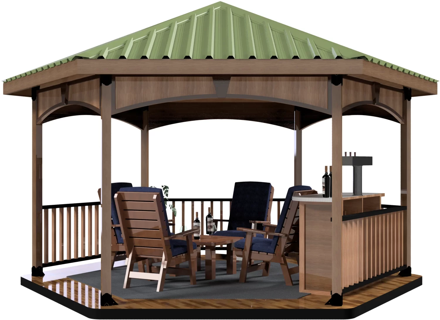 4x4 Floating Deck DIY Hexagon Gazebo Kit - Hexagon Gazebo kit 4x4 Floating Deck DIY Hexagon Gazebo Kit - RioOutdoors.com