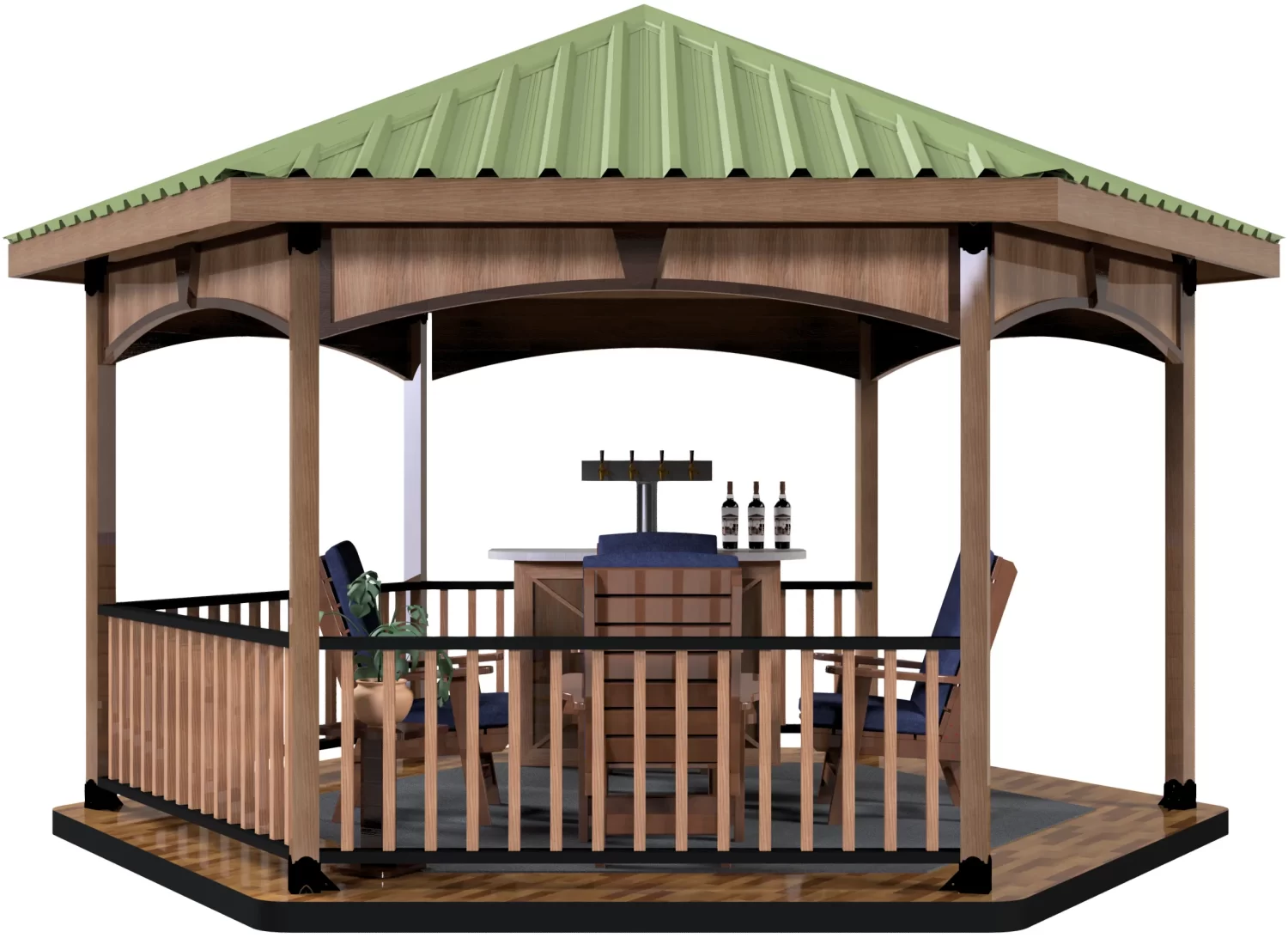 4x4 Floating Deck DIY Hexagon Gazebo Kit - Hexagon Gazebo kit 4x4 Floating Deck DIY Hexagon Gazebo Kit - RioOutdoors.com