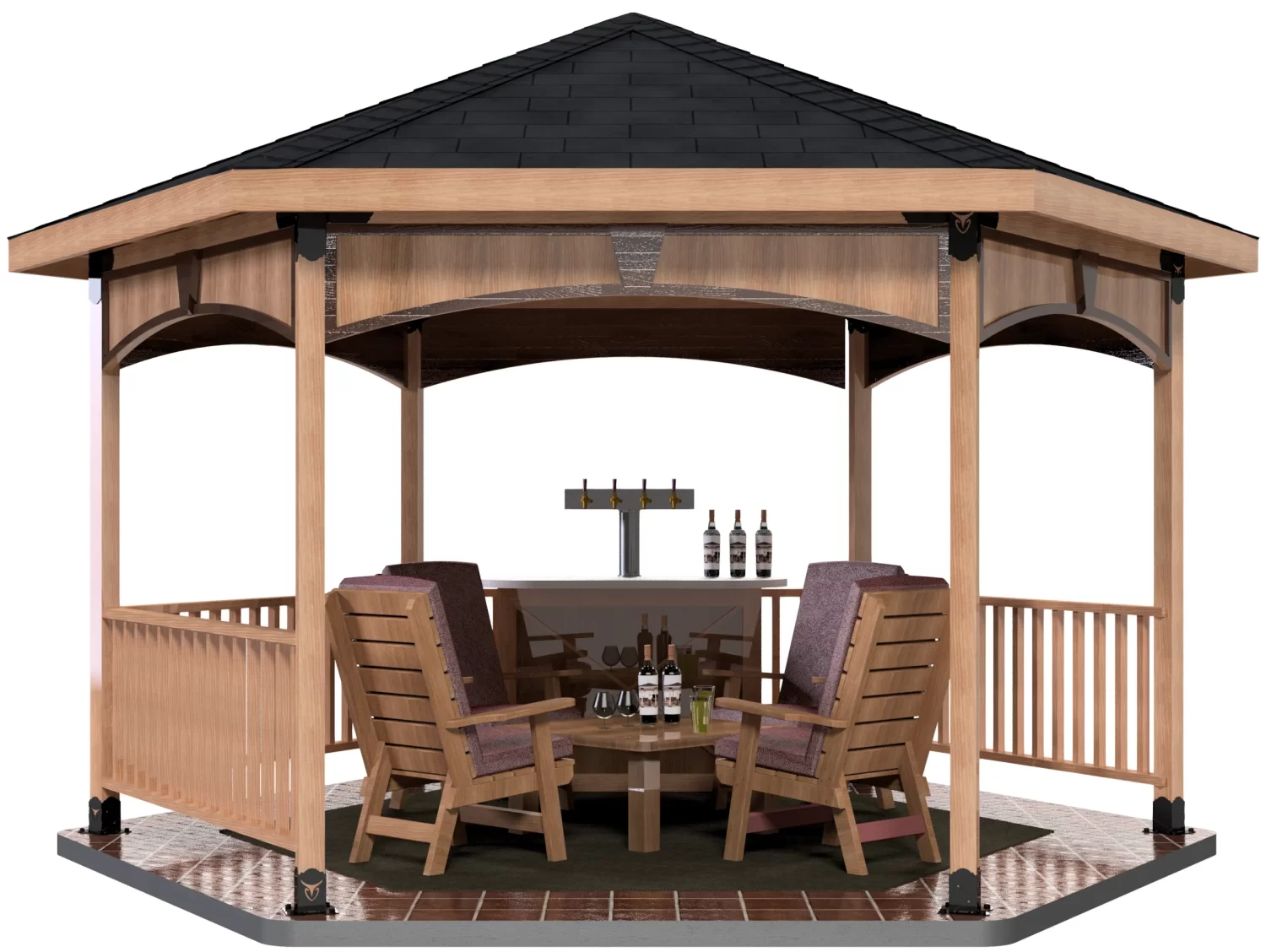 4x4 DIY Hexagon Gazebo Kit - 4x4 Hexagon Gazebo Kit 4x4 Hexagon Gazebo Kit - RioOutdoors.com